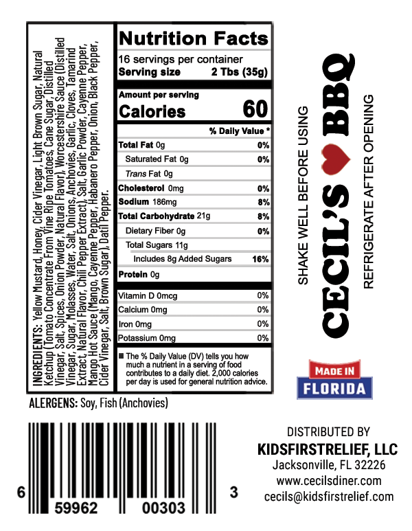 Cecil's Carolina Gold BBQ Sauce